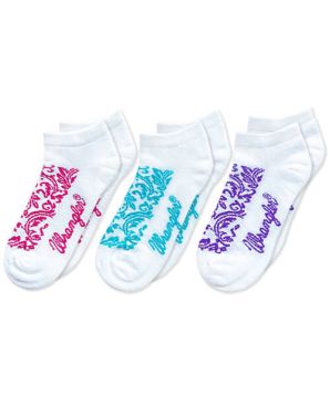 Wrangler Womens Smooth Toe Western and Floral Swirl Pattern Sport Low Cut Socks 3 Pair Pack