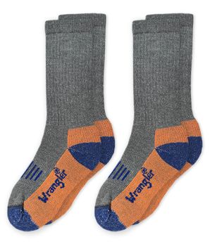 Wrangler Boys Smooth Toe Merino Wool Full Cushion Boot Socks 2 Pair Pack