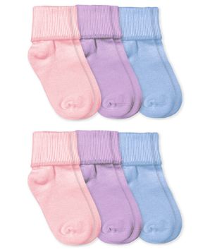 Jefferies Socks Pastel Solid Color Cotton Turn Cuff Socks 6 Pair Pack
