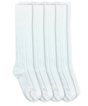 Jefferies Socks Girls School Acrylic Cable Knee High Socks 4 Pair Pack
