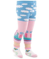 Jefferies Socks Baby Girls Flowers and Clouds Pattern Capri Tights 1 Pair