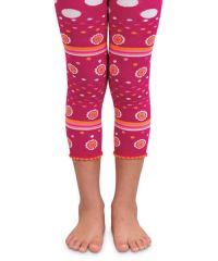 Jefferies Socks Girls Daisy and Polka Dot Pattern Cotton Capri Tights 1 Pair