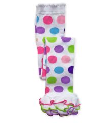 Jefferies Socks Girls Dot and Stripe Multi Ruffle Footless Tights 1 Pair