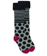 Jefferies Socks Girls Fashion Pattern Polka Dot Fuzzy Cuff Knee High Socks 1 Pair