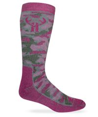 Huntworth Womens Pink Camo Wool Blend Boot Socks 2 Pair Pack