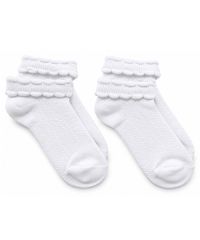 Jefferies Socks Girls & Womens Double Ruffle Low Cut Socks 2 Pair Pack