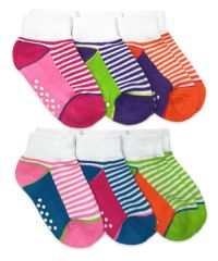 Jefferies Socks Baby Girls Sporty Half Cushion Quarter Socks 6 Pair Pack