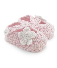 Jefferies Socks Baby Girls Delicate Flower Crochet Bootie Crib Shoes 1 Pair