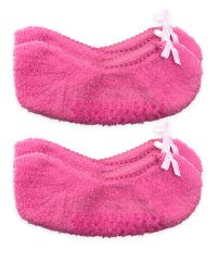 Jefferies Socks Girls Fuzzy Footie Slipper Socks with Bow Accents 2 Pair Pack