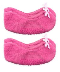 Jefferies Socks Girls Fuzzy Footie Slipper Socks with Bow Accents 2 Pair Pack