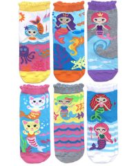 Jefferies Socks Girls Mermaid Crew Socks 6 Pair Pack