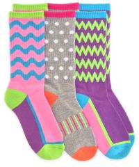 Jefferies Socks girls Girls Rock Fashion Crew Socks 6 Pair Pack 