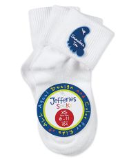 Jefferies Socks Girls and Boys Seamless Smooth Toe Turn Cuff Socks 3 Pair Pack