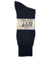 Top Flite Mens Navy Pattern Dress Crew Socks 1 Pair
