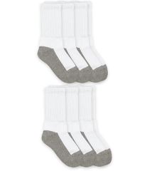 Jefferies Socks Girls and Boys Seamless Sport Crew Half Cushion Socks 6 Pair