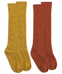 Jefferies Socks Girls Fashion Cable Knee High Socks 2 Pair Pack