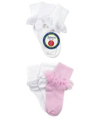 Jefferies Socks Girls Eyelet Frilly Tutu Lace Turn Cuff Socks 6 Pair Pack