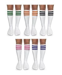 Jefferies Socks Girls Boys Women Girls Boys Stripe Knee High Tube Socks 5 Pair Pack