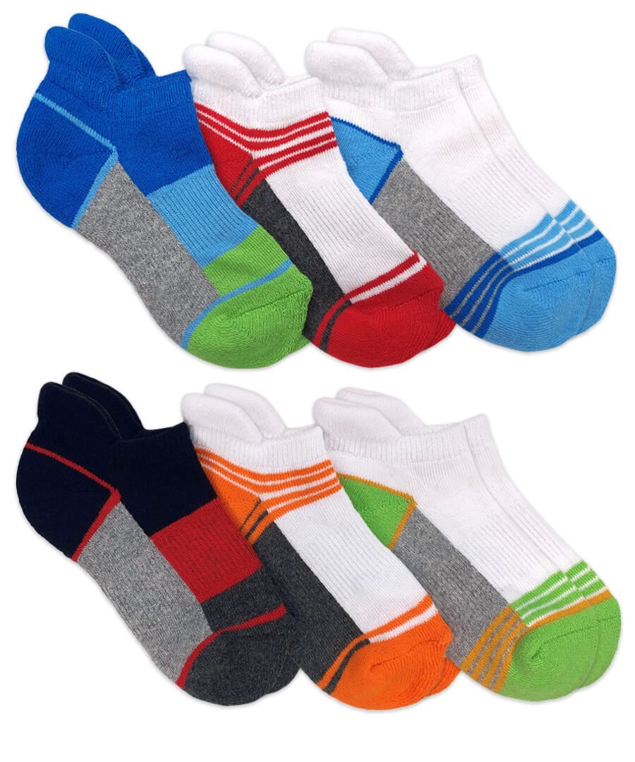 Jefferies Socks Boys' Big Sporty Athletic Low Cut Half Cushion Socks 6 Pair Pack 