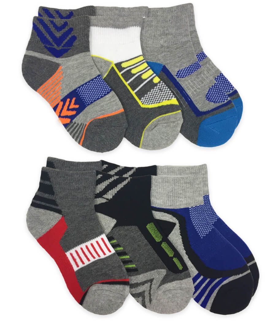 Jefferies Socks Boys Performance Sport Quarter Cushion Socks 6 Pair