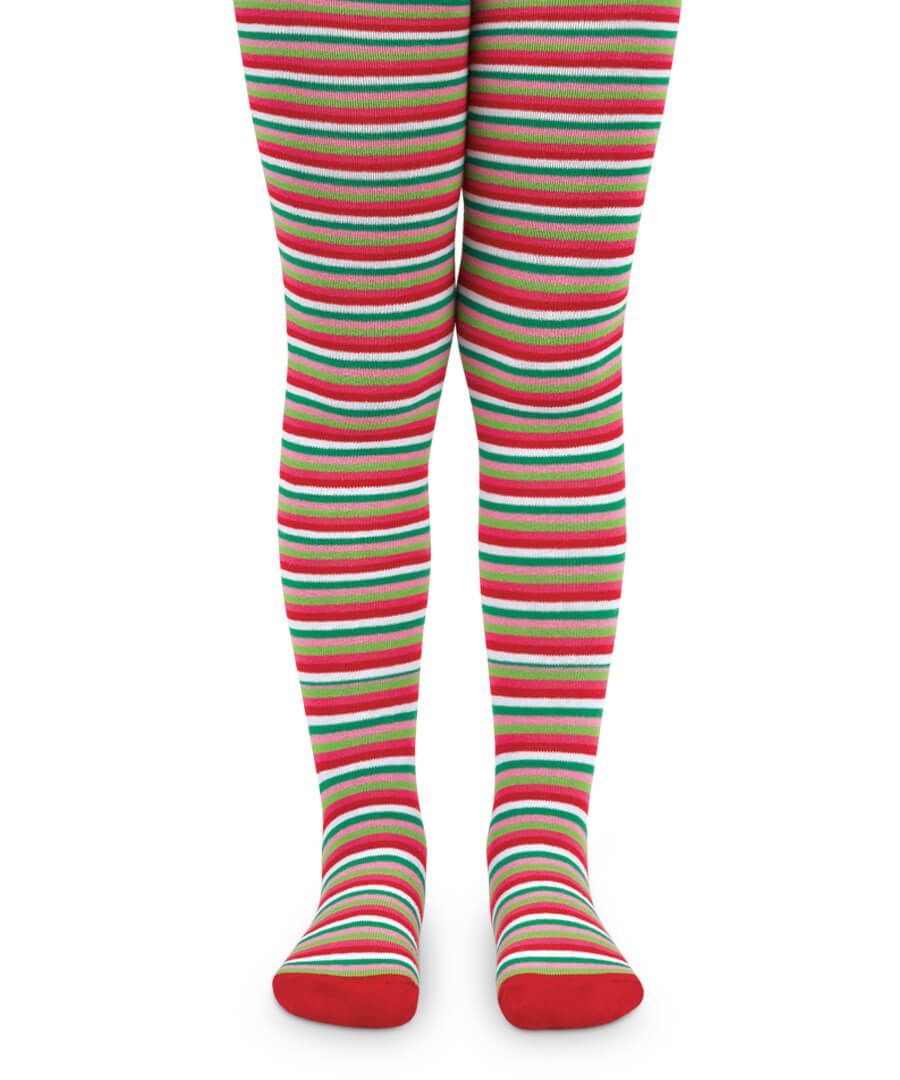 Jefferies Socks Baby Girls Holiday Christmas Stripe Tights 1 Pair