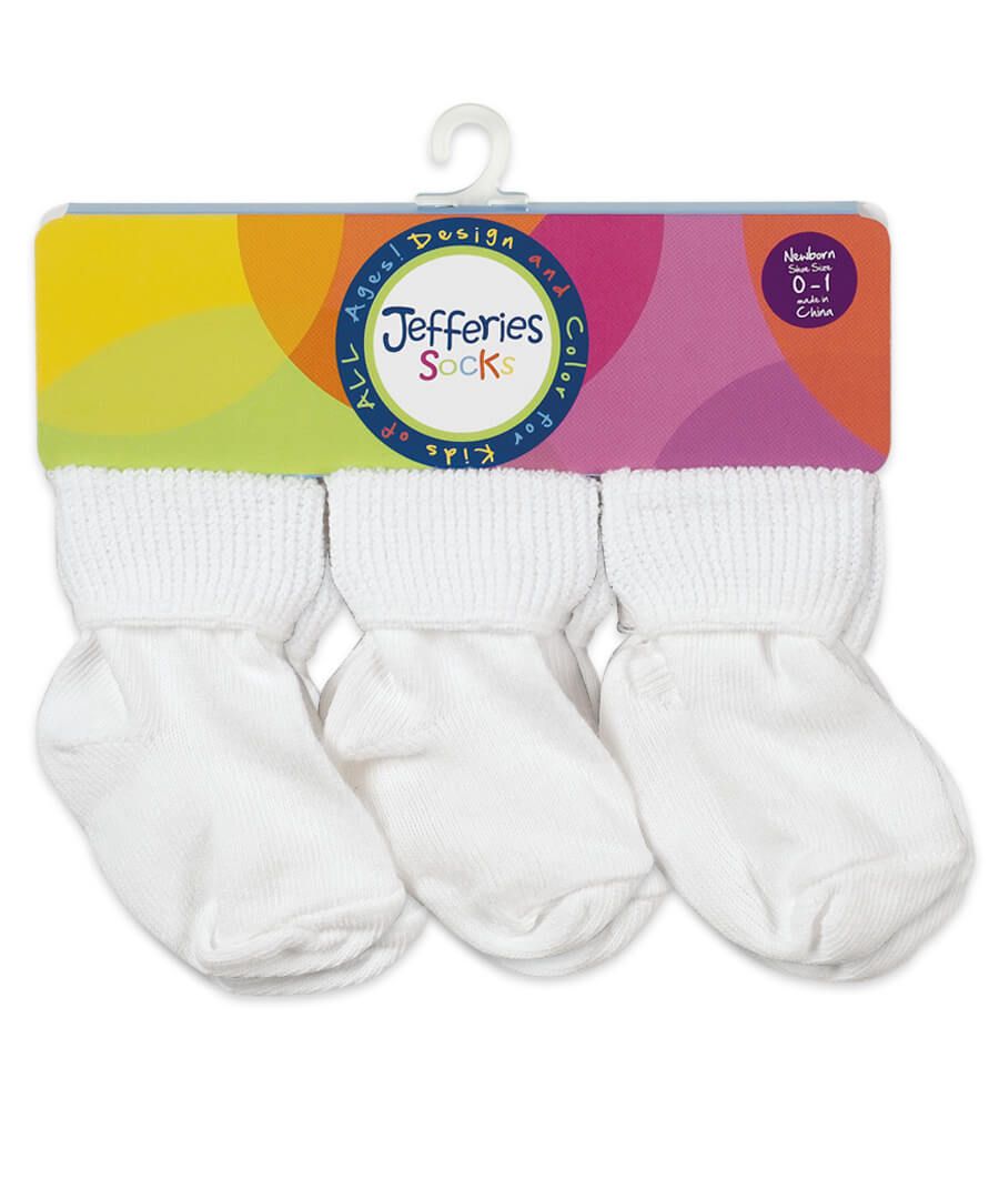 White Newborn Baby Socks by Nurses Choice - Includes 6 Pairs of Unisex Cotton Socks