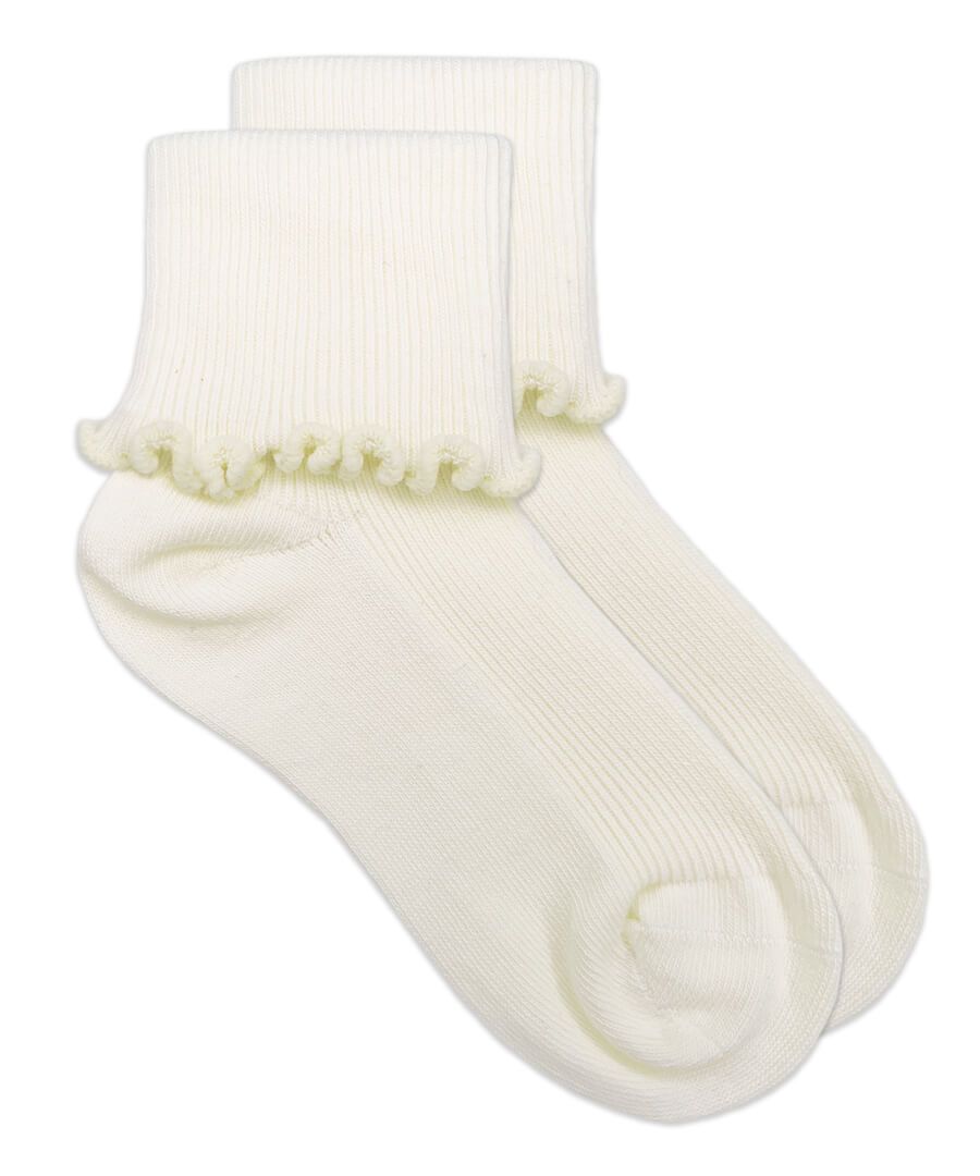 Jefferies Socks Girls Baby Lace Tatted Trim Seamless Cotton Turn Cuff Socks 3 Pk 