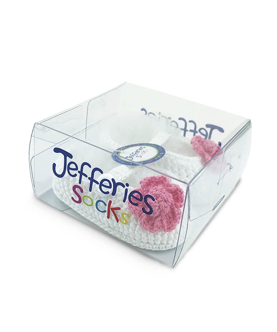 Jefferies Socks Baby Girls Flower Mary Jane Crochet Bootie