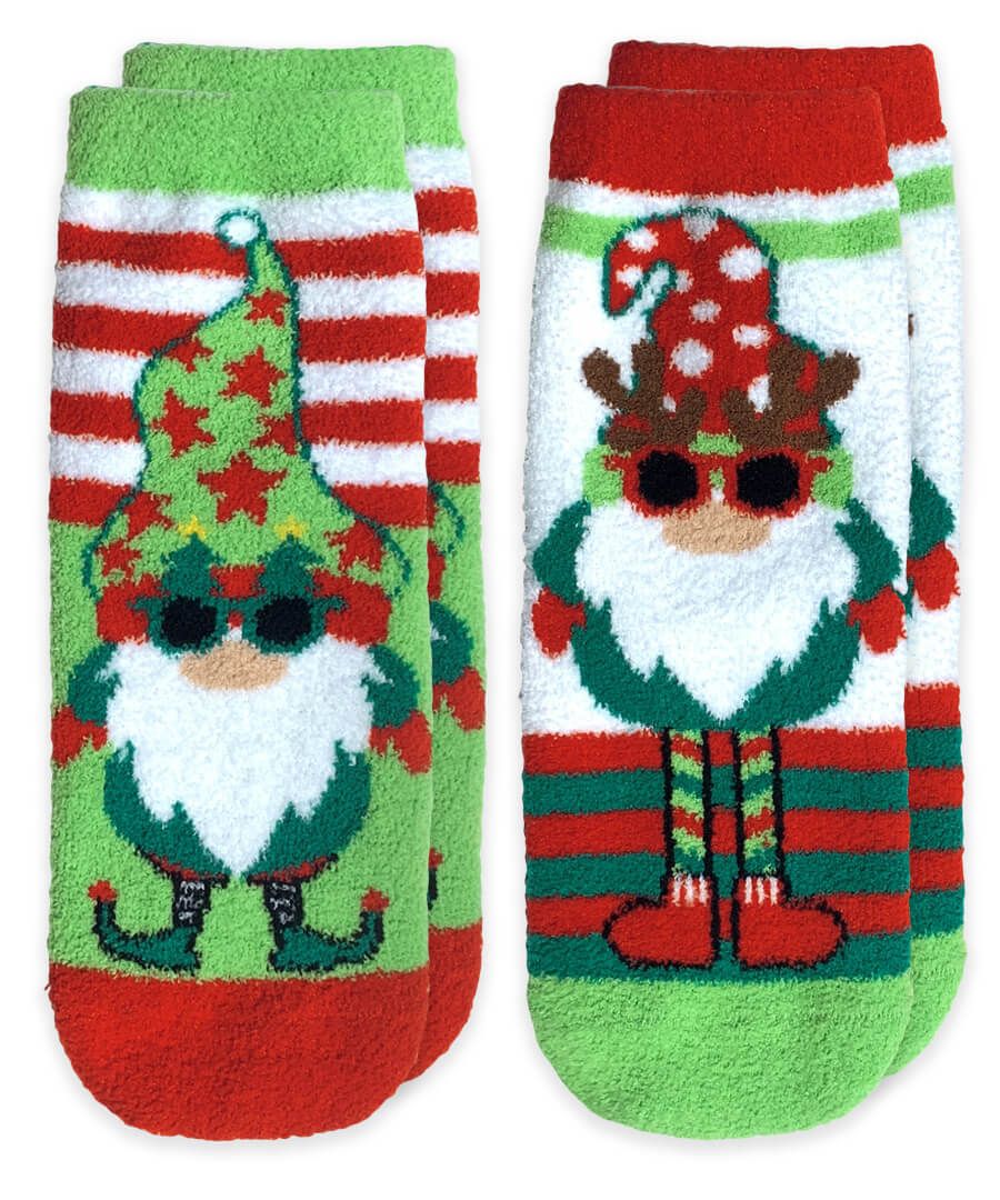 Jefferies Socks Girls Boys Holiday Gnome Fuzzy Non-Skid Slipper