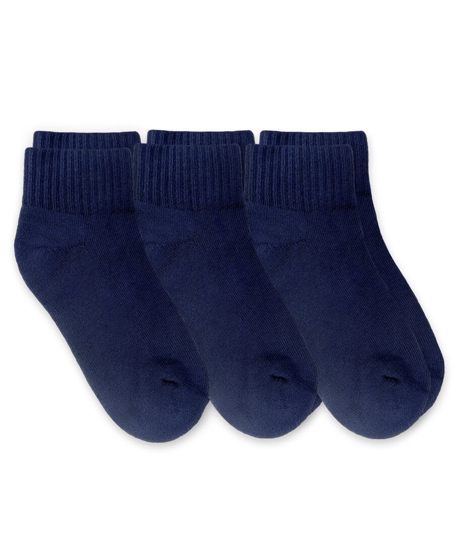 Jefferies Socks kids, women, & men Smooth Toe Navy Sport Quarter
