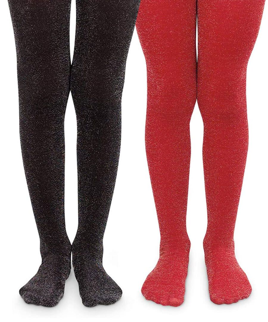 Jefferies Socks Girls Sparkly Bling Lurex Tights 2 Pair Pack