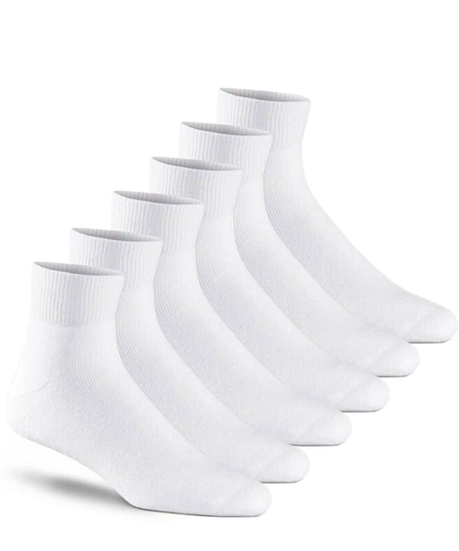 Seamless Diabetic Over-The-Calf Socks- 3 Pack (6 Count), Large, Black White  & White