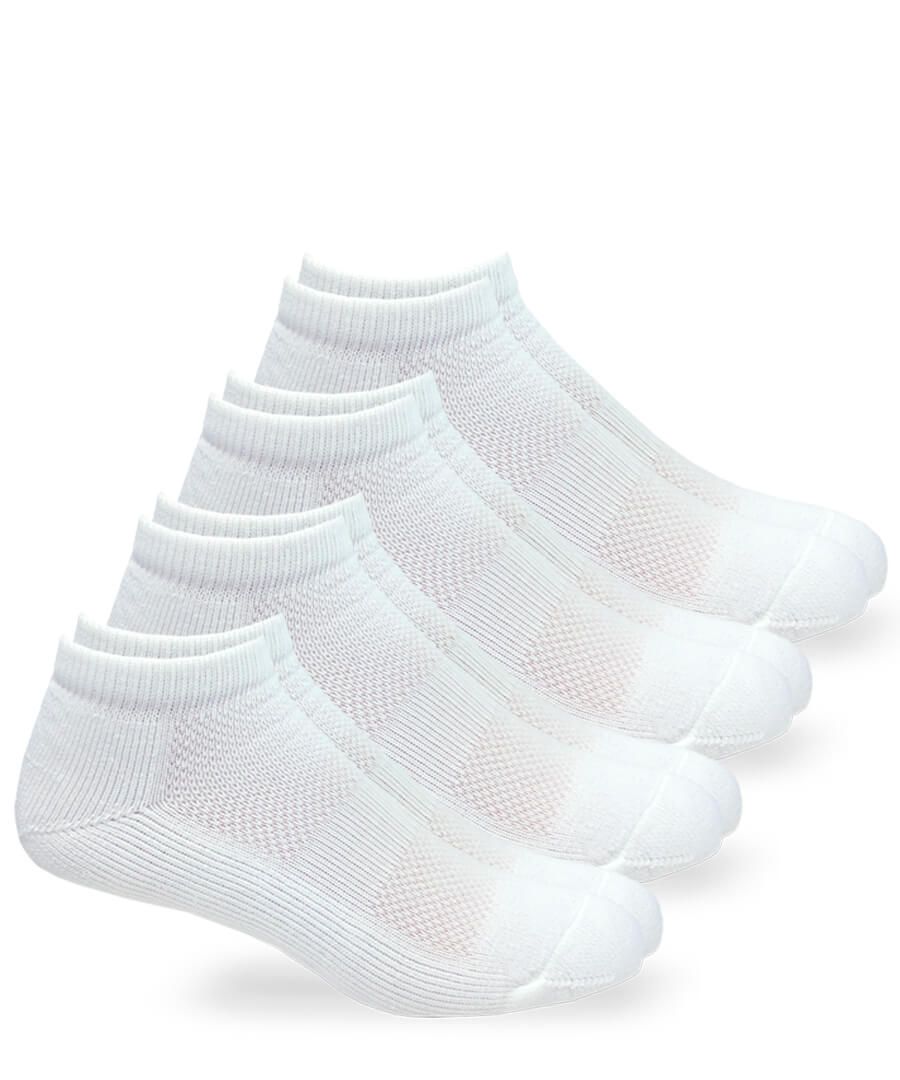 Gripjoy Socks Men's White Low Cut Ankle Grip Socks - 4 Pack - White