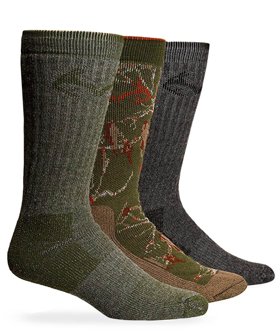 Realtree Mens Gift Box Merino Wool Camo Boot Socks Pair Pack