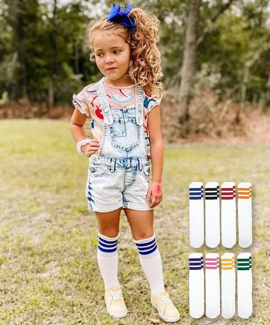 Jefferies Socks Girls Boys Women Girls Boys Stripe Knee High