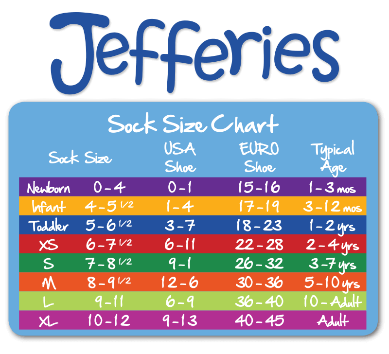 Chillys Youth Socks Size Chart