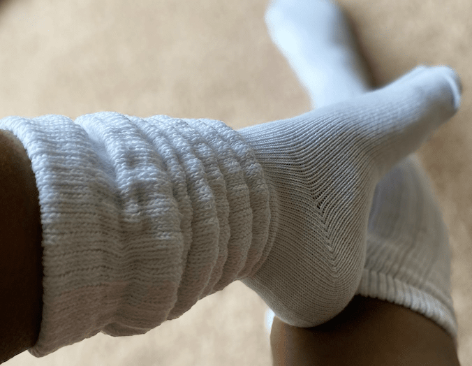 Long warm slouchy 80's socks are back in style