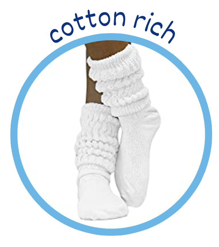 Super Thick Cotton WHITE Lace Slouch Socks Women, Hooter's Style Scrunchy  Slouch Socks Lace, USA MADE Quality, Fun Cute Hosiery Fashion -  Canada