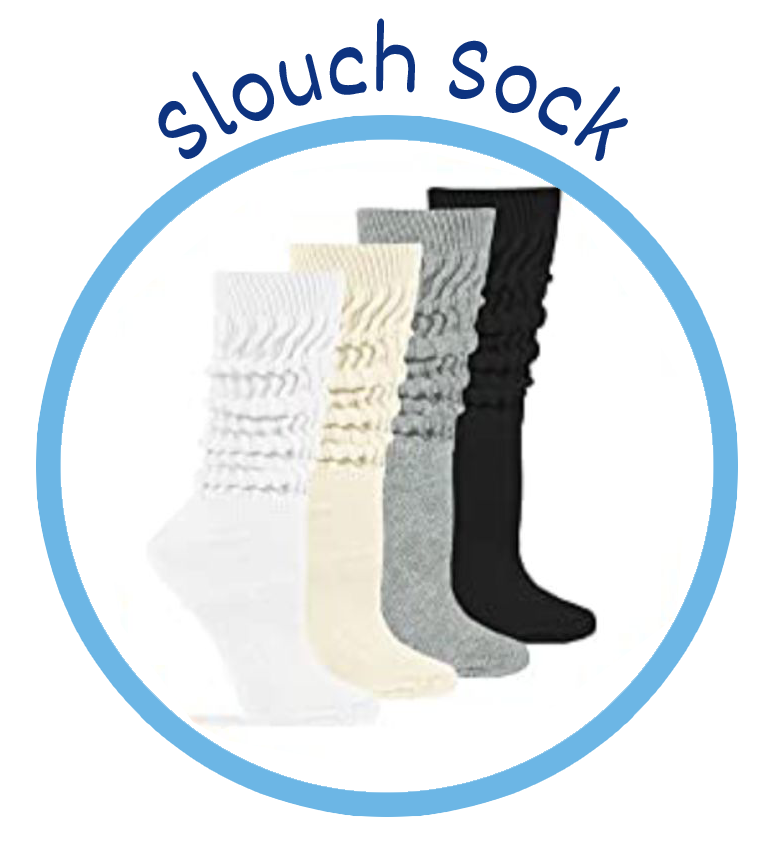 Slouch socks made in the USA